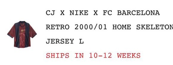 Nike FC Barcelona x Cactus Jack Retro 2000/01 Home Skeleton Jersey Red/Blue