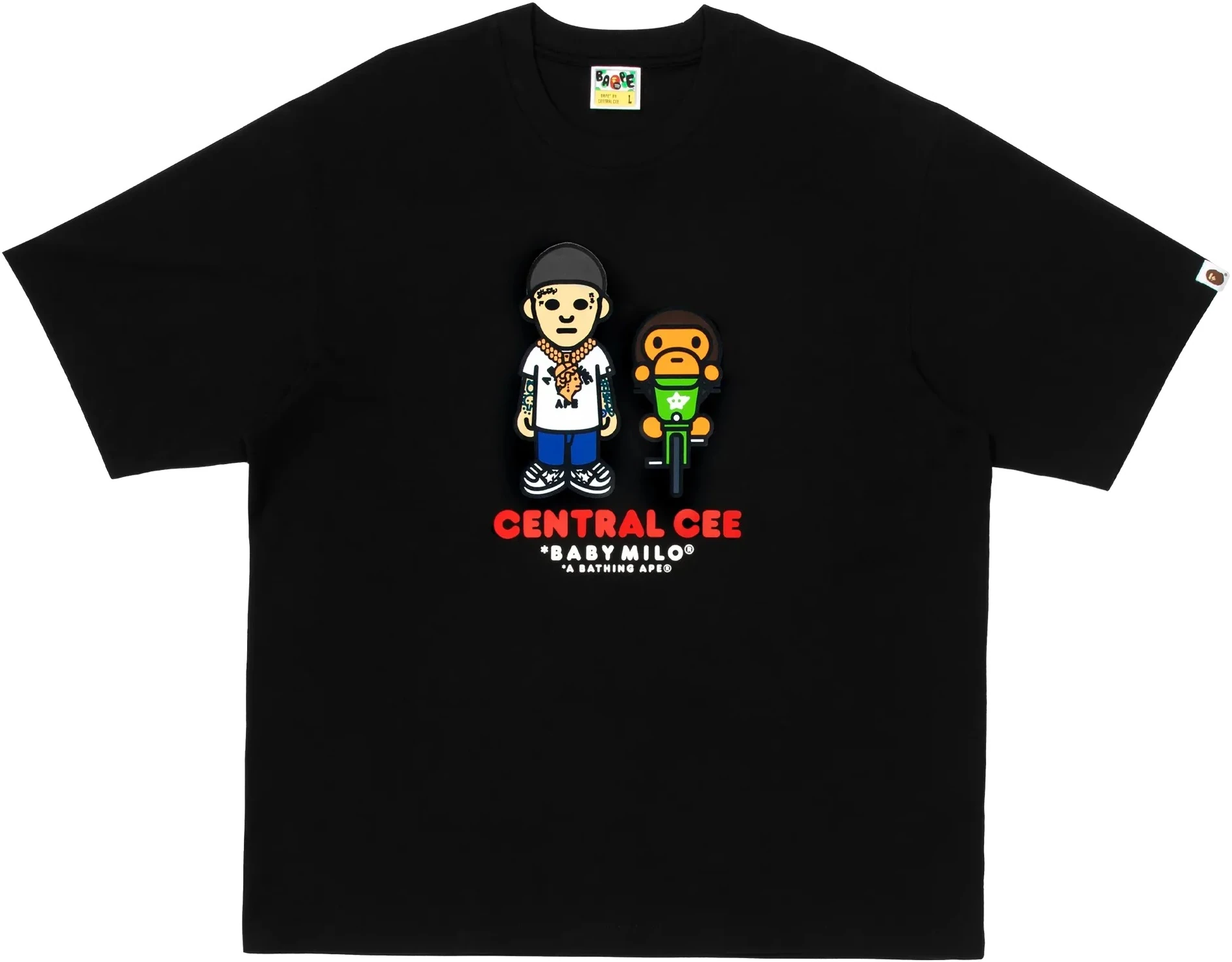 Syna BAPE x SPOTIFY by CENTRAL CEE BABY MILO RELAXED FIT TEE - BLACK