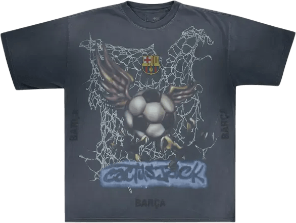 Cactus Jack by Travis Scott x FC Barcelona Washed Spray Logo Tee Black