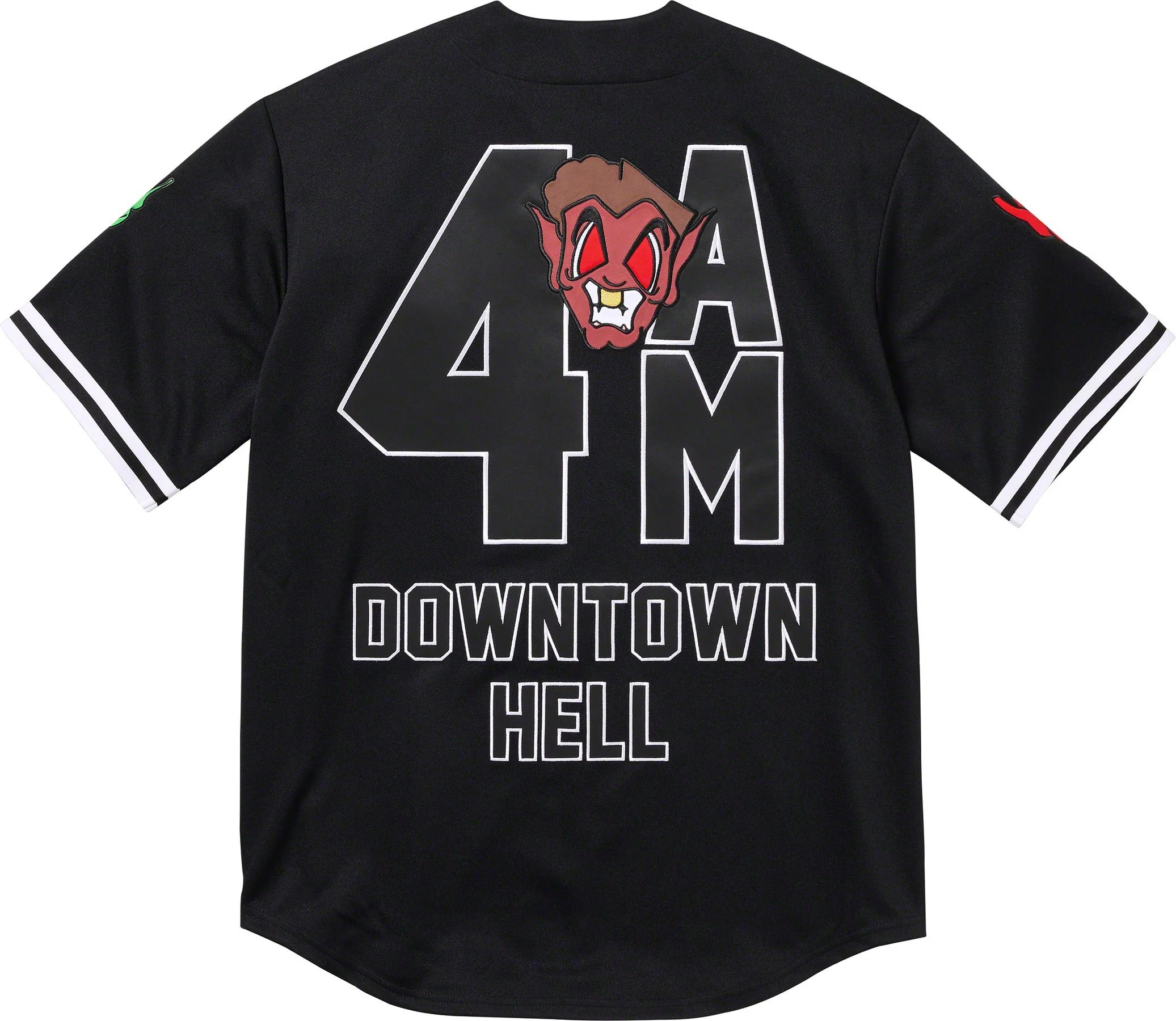 Supreme Mitchell & Ness Downtown Hell Baseball Jersey Black