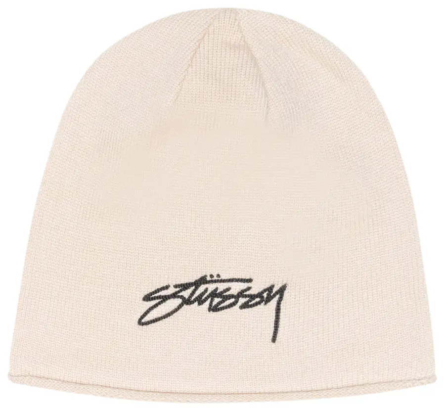 Stussy Skullcap Chain Stitch Rolled Edge 'Bone'