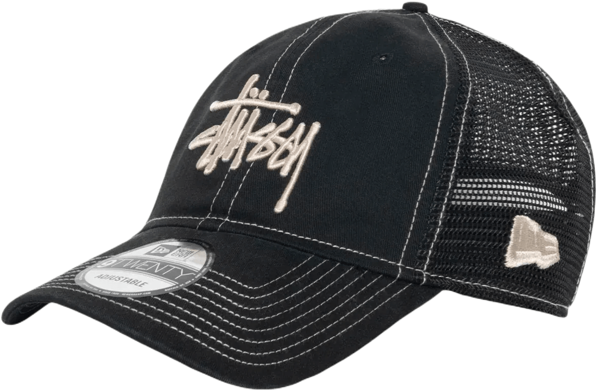 Stüssy x NEW ERA 9TWENTY WASHED BASIC TRUCKER Night Black