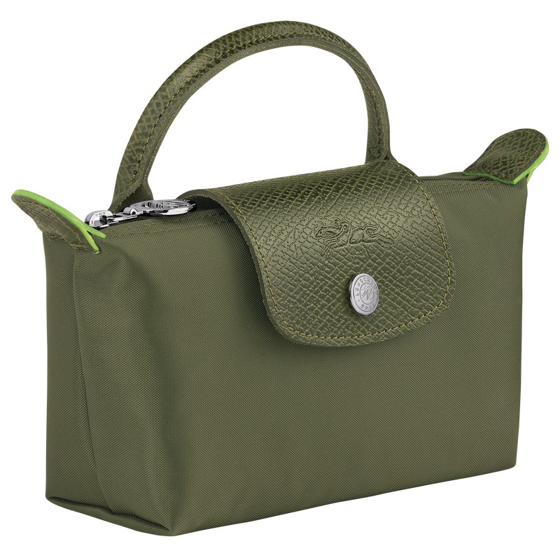 Longchamp LE PLIAGE GREEN POUCH WITH HANDLE