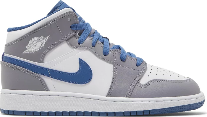 Air Jordan 1 Mid True Blue Cement (GS)