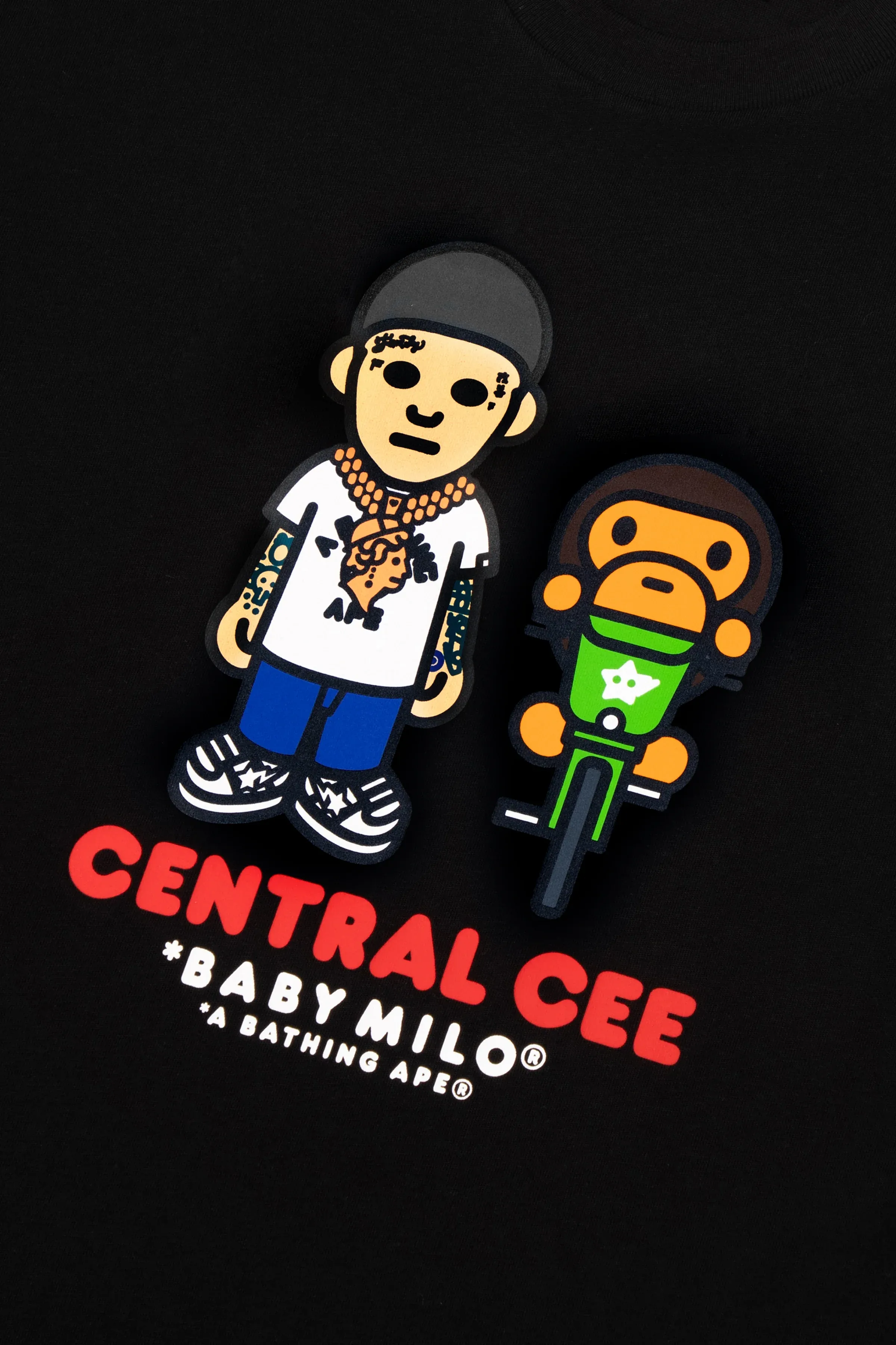 Syna BAPE x SPOTIFY by CENTRAL CEE BABY MILO RELAXED FIT TEE - BLACK