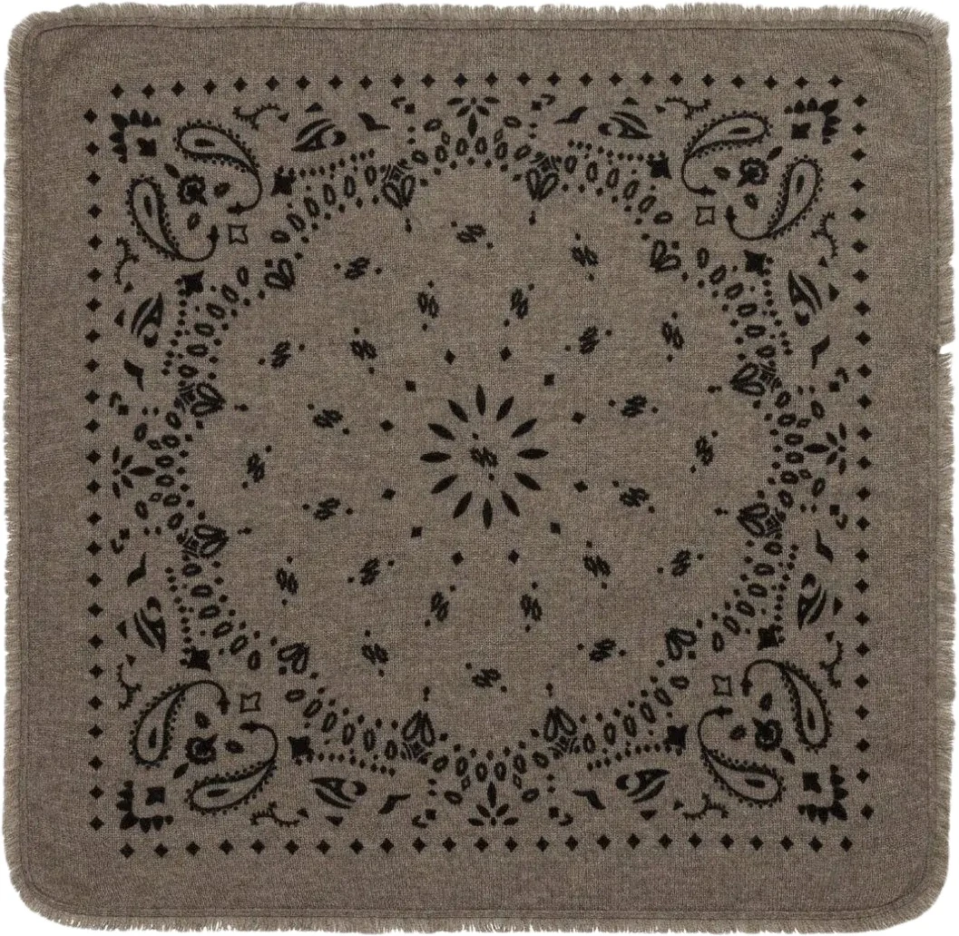 Kujten Cashmere Bandana Hachiko Marl Khaki