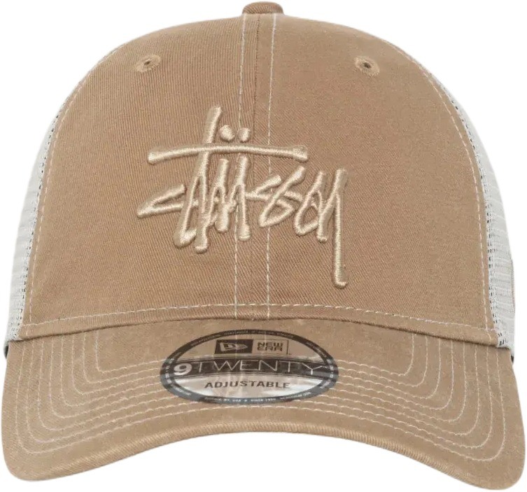 Stüssy x NEW ERA 9TWENTY WASHED BASIC TRUCKER Khaki