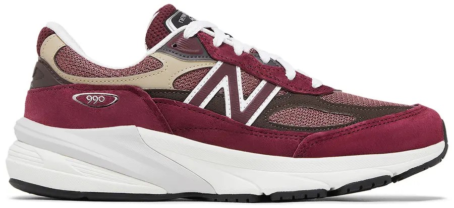 New Balance 990v6 MiUSA Teddy Santis Burgundy Tan