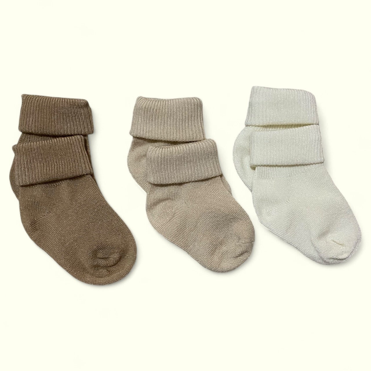 3’lü Bambu Çorap Set (Bej-Açık Bej-Ekru)
