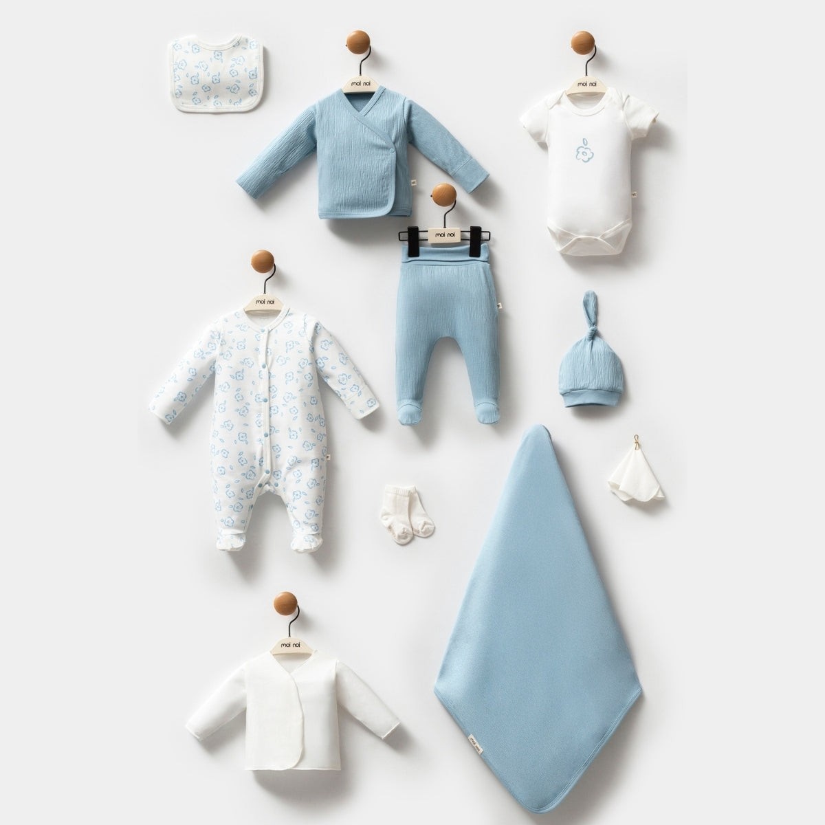 10'lu Kız Bebek Planet Mavi Hastane Çıkışı Set