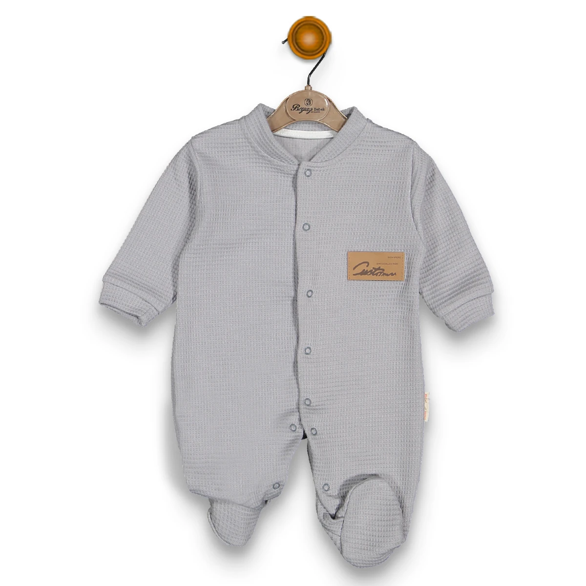 Erkek Bebek Jakarlı Çıt Çıtlı Tulum