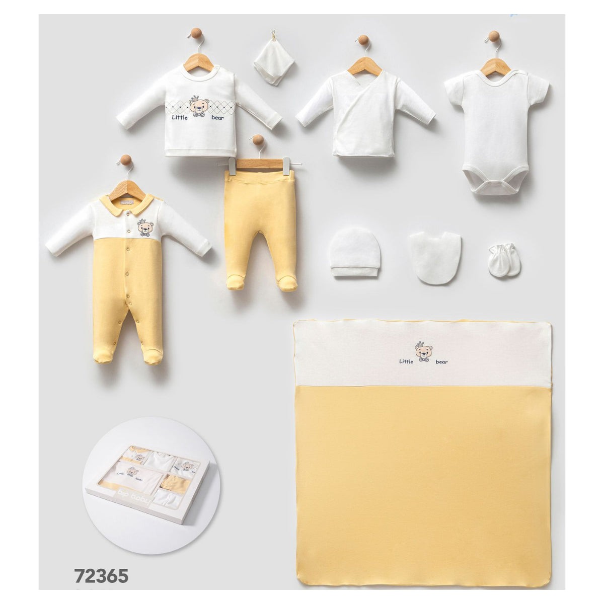 10'lu Little Bear Hastane Çıkışı Set (Sarı-Bej-Mavi)