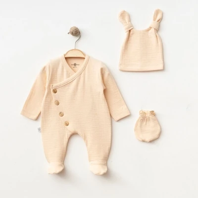 3'lü Unisex Tulum Set (somon-natur-krem)