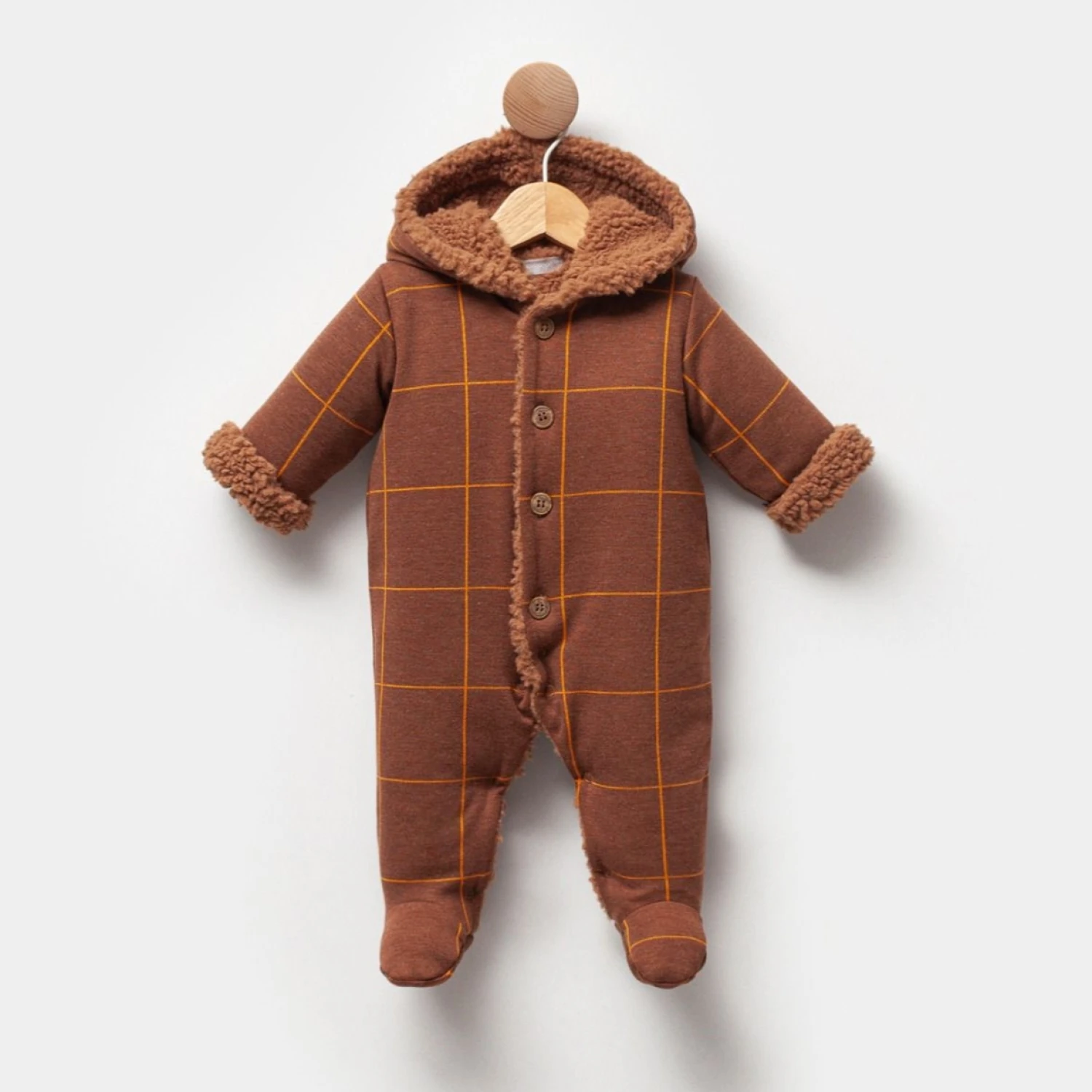 Erkek Bebek Kuzu Kahve Tulum