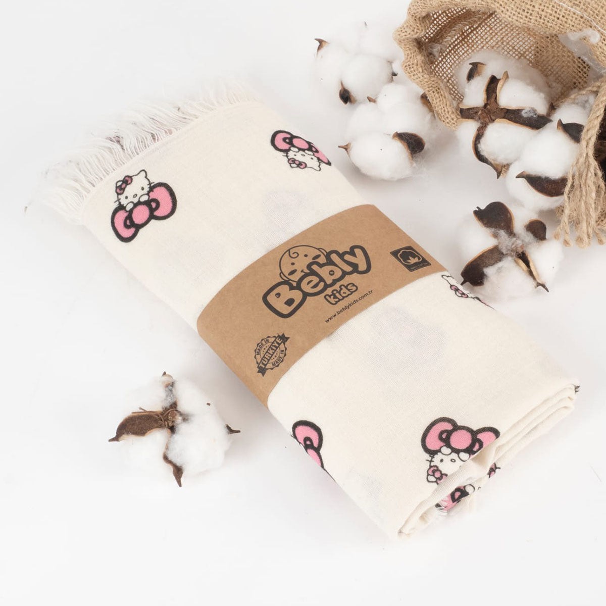 3'lü Hello Kitty Müslin Tulum&Şapka, Müslin Battaniye