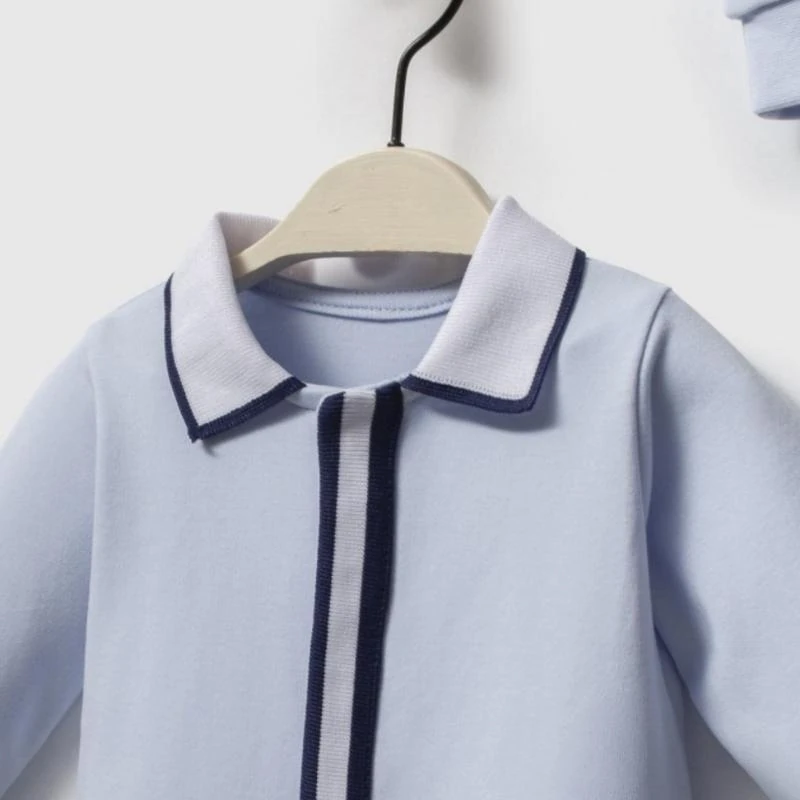 2'li Erkek Bebek Captain Tulum ve Şapka Mavi Set