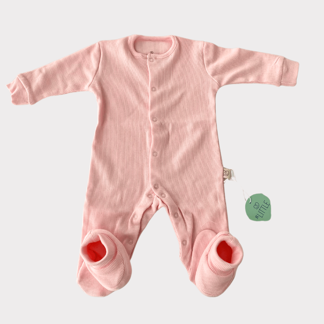 Pembe Kaşkorse Bebek Tulumu 0-3/3-6 Ay