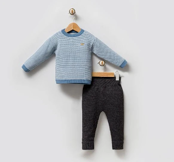 2'li Erkek Bebek Triko Takım