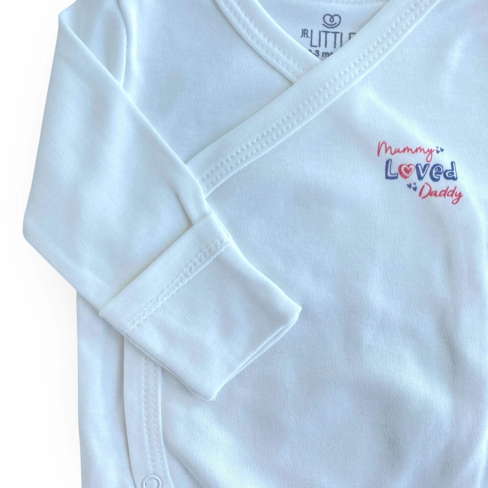 7'li Loved Mom - Dad Hastane Çıkışı-Body-Tulum-Patik Yeni Doğan Set