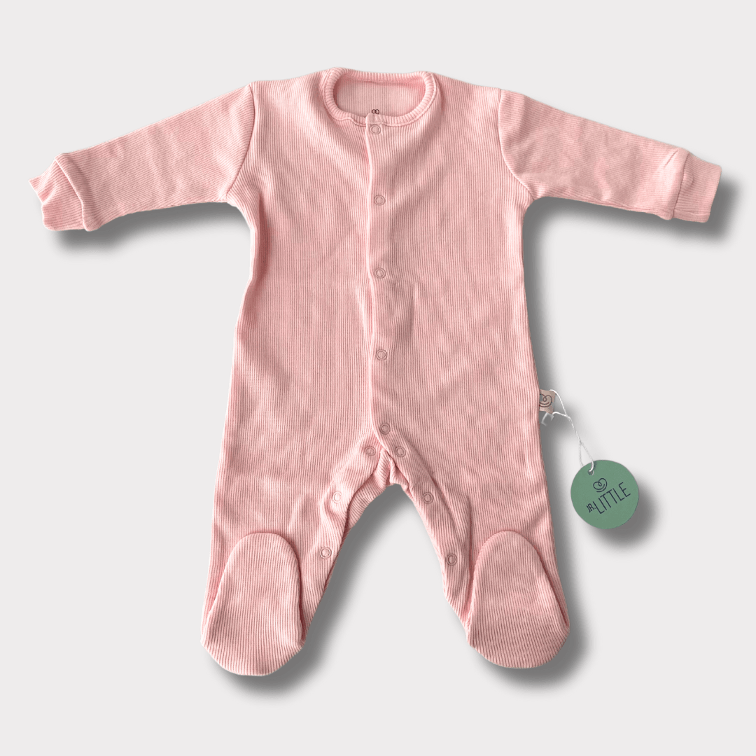 Pembe Kaşkorse Bebek Tulumu 0-3/3-6 Ay