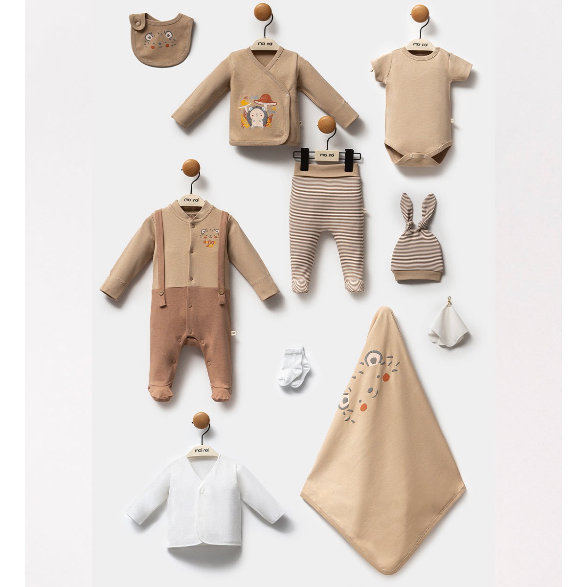 10'lu Erkek Bebek Kirpi Hastane Çıkışı Set