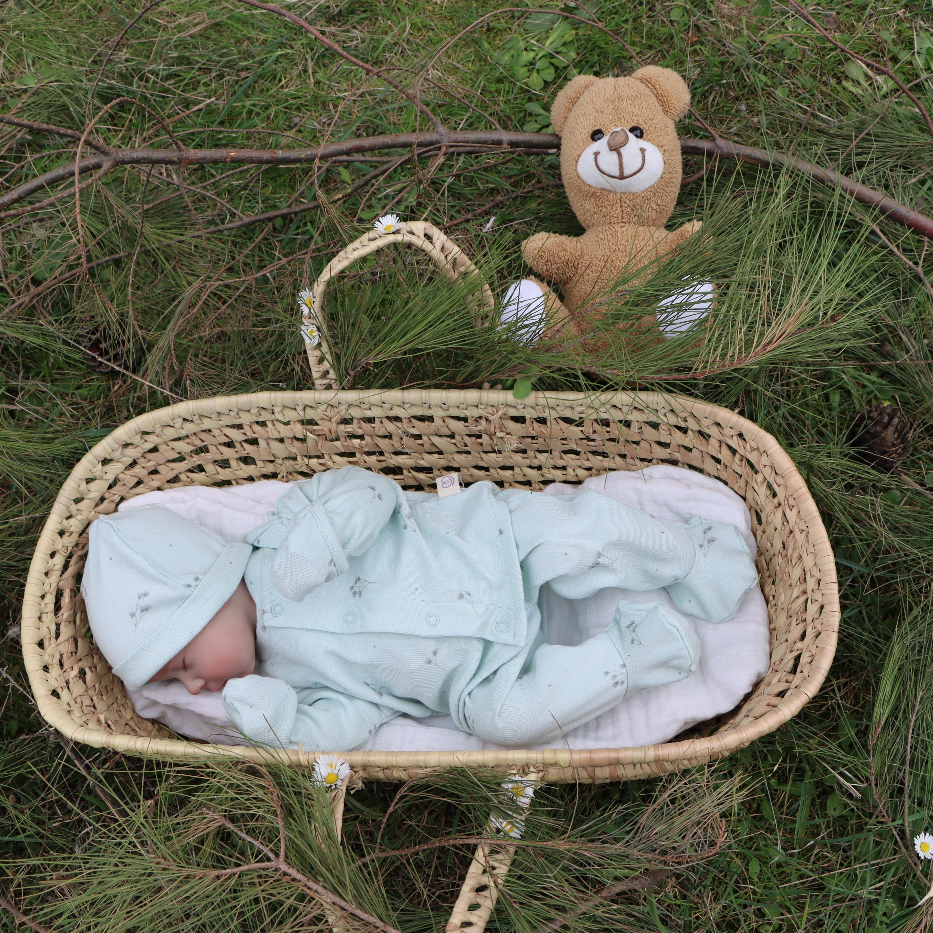 7'li Jr Little Flower Kaşkorse Hastane Çıkışı, Mint Yelek, Mint Patik, Mint Müslin Battaniye