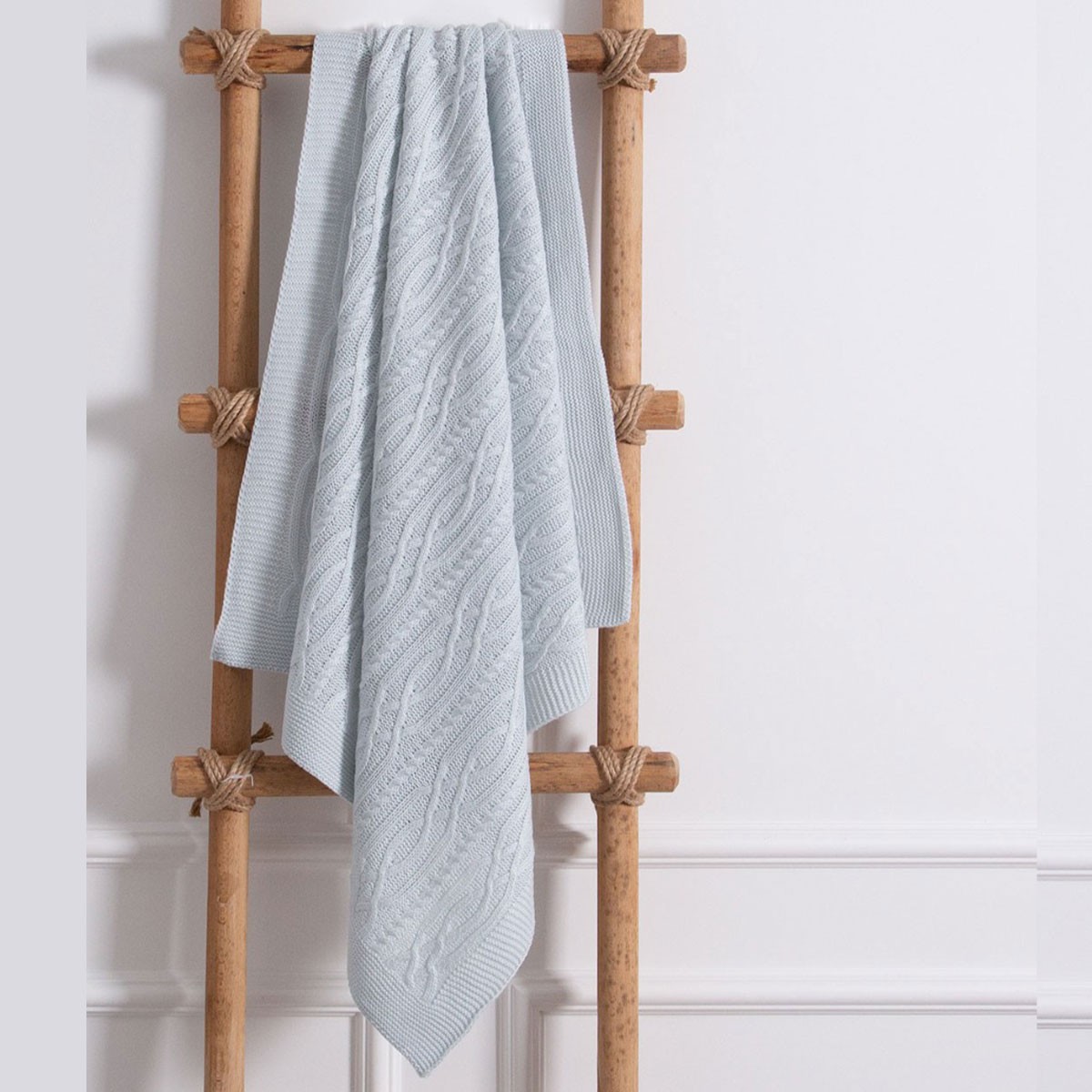 Akrilik 80x90 cm  Battaniye (Mavi-Pembe-Krem-Gri)