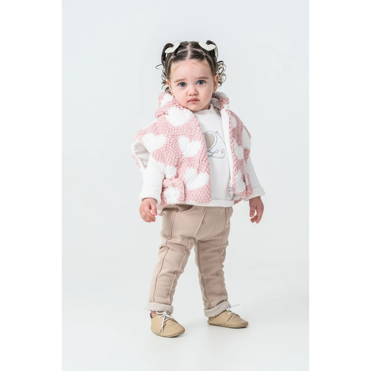 3'lü Kız Bebek Wellsoft Kalpli Kapüşonlı Hırkalı Takım (Pembe-Mint-Yeşil)