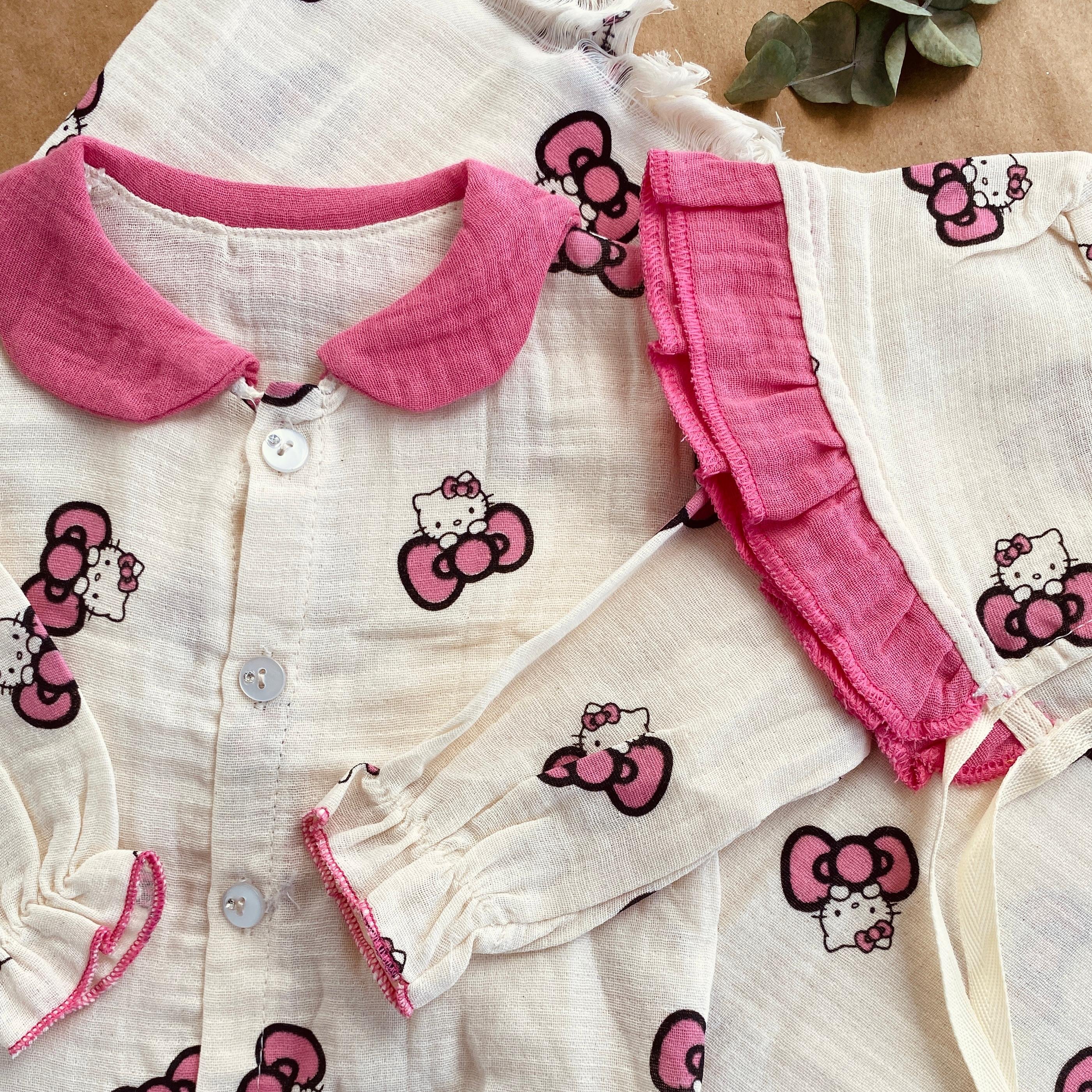 3'lü Hello Kitty Müslin Tulum&Şapka, Müslin Battaniye