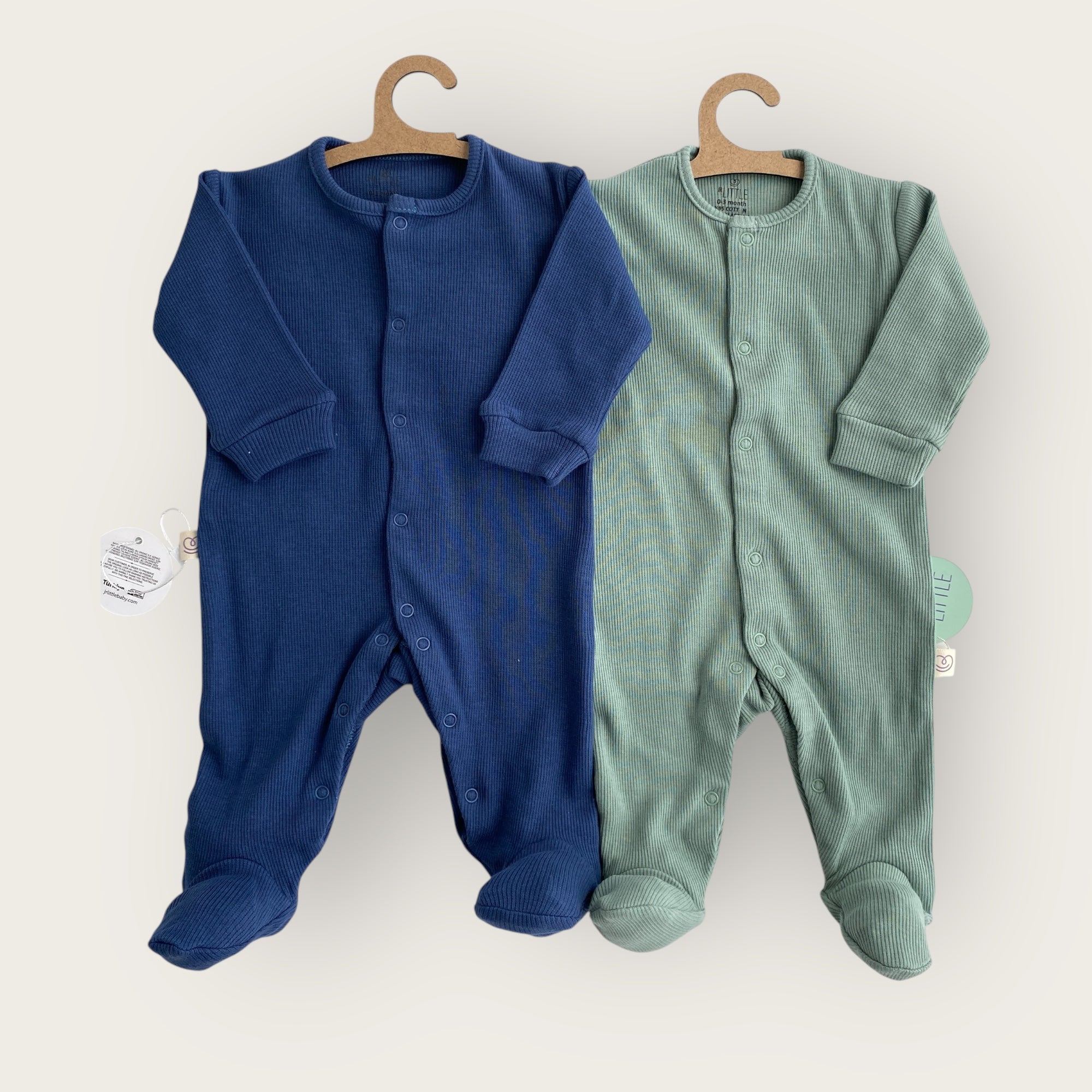 2’li Mint, İndigo Bebek Tulum 0-3/3-6 Ay