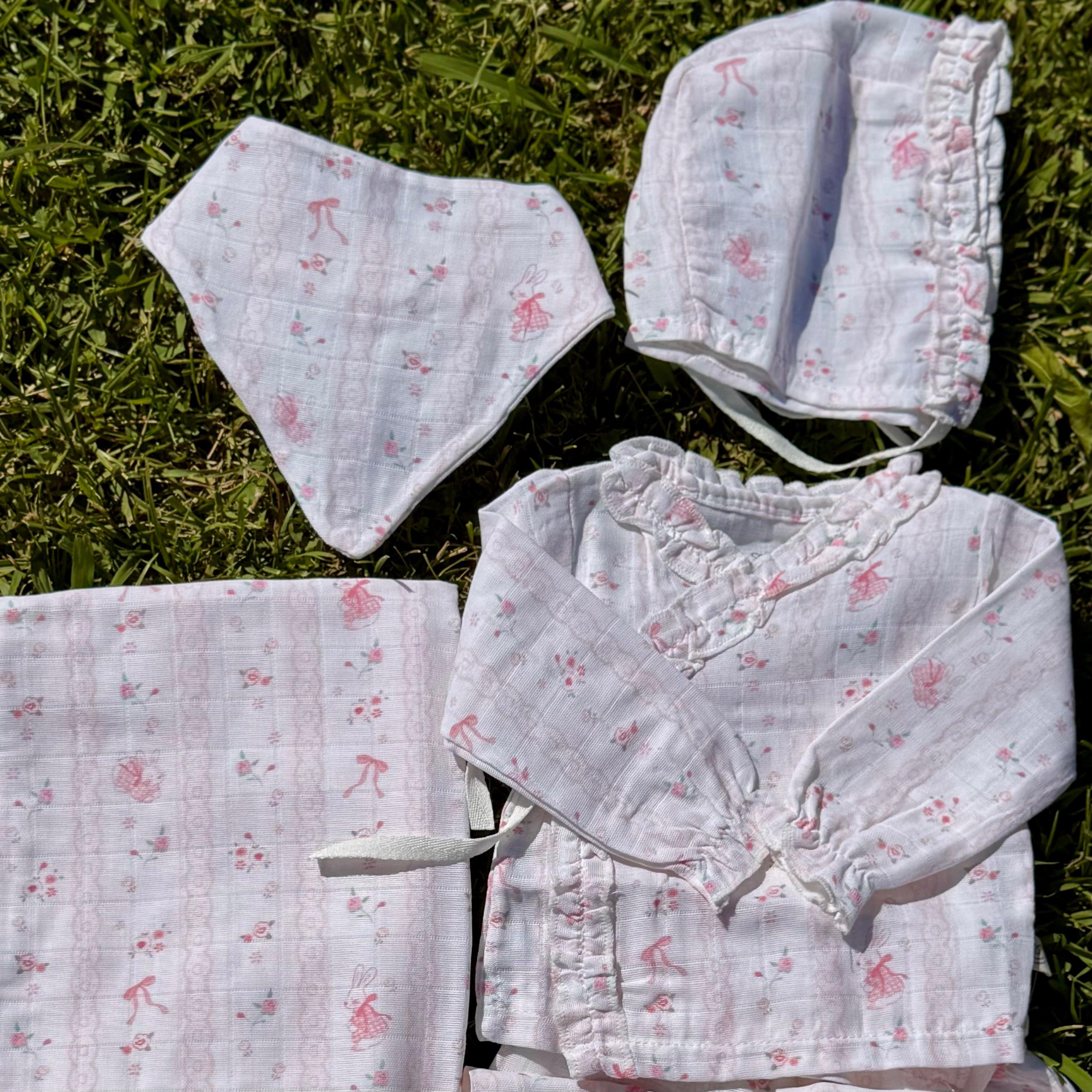 5'li Jr. Soft Pink Müslin Organik Hastane Çıkışı