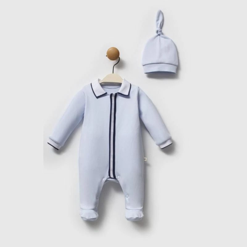 2'li Erkek Bebek Captain Tulum ve Şapka Mavi Set