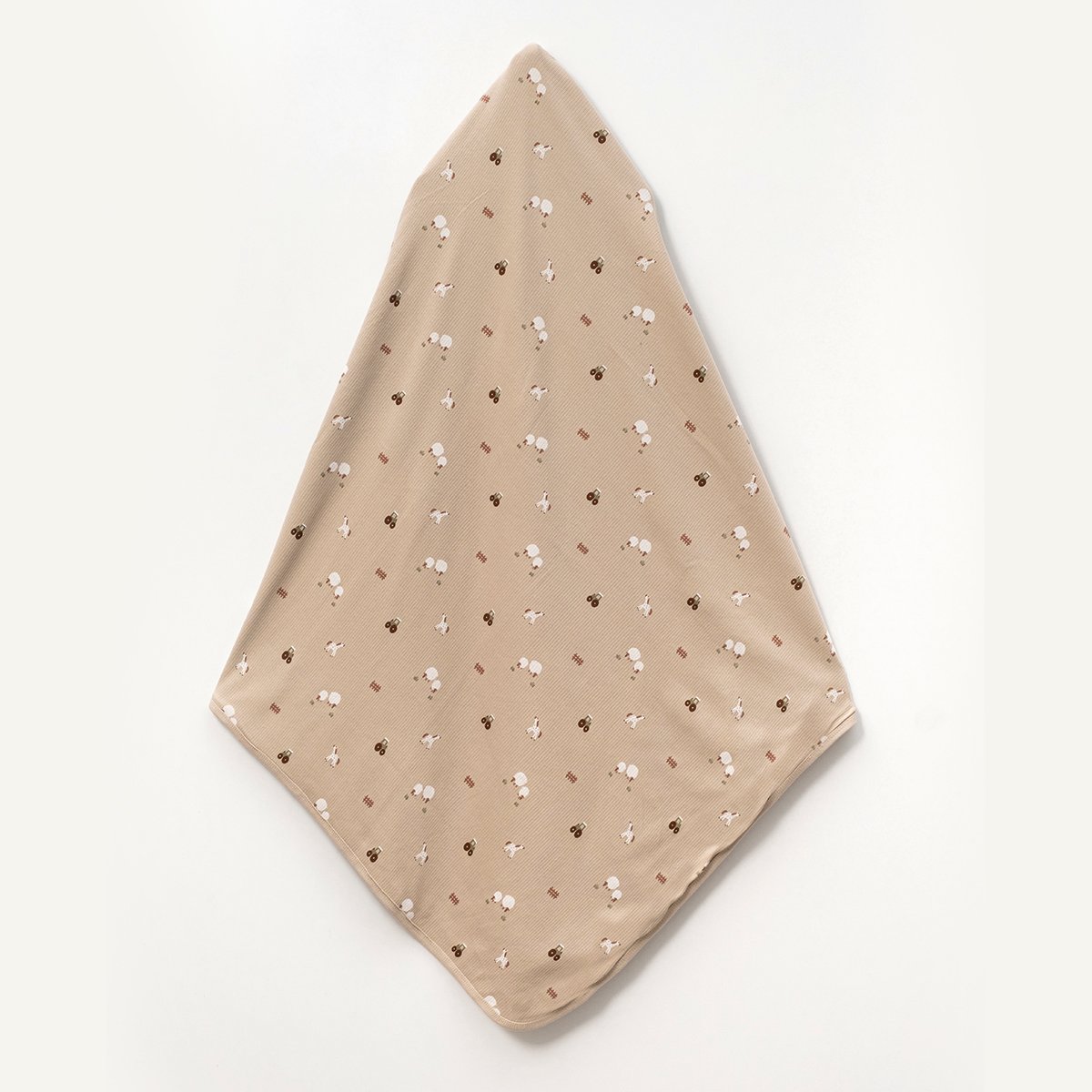 Çiftlik Desen 85x90 cm Battaniye (Krem-Mint-Bej)