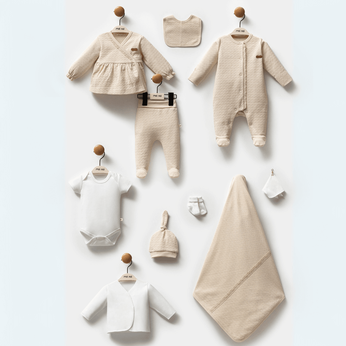 10'lu Bej Kız Bebek Hastane Çıkışı Set