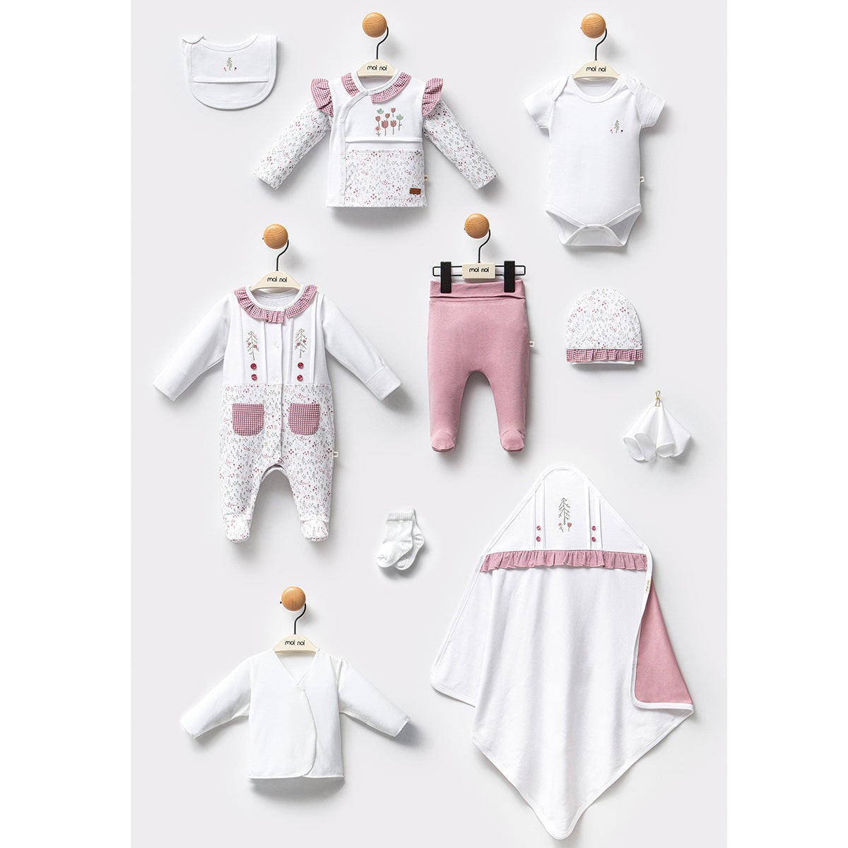 10'lu Kız Bebek Çam Mürdüm Hastane Çıkışı Set