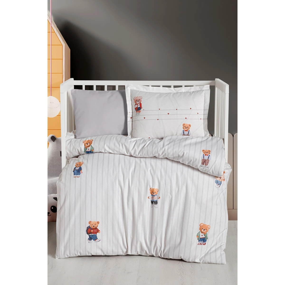 4'lü Unisex Baskılı Nevresim Takımı - Bear