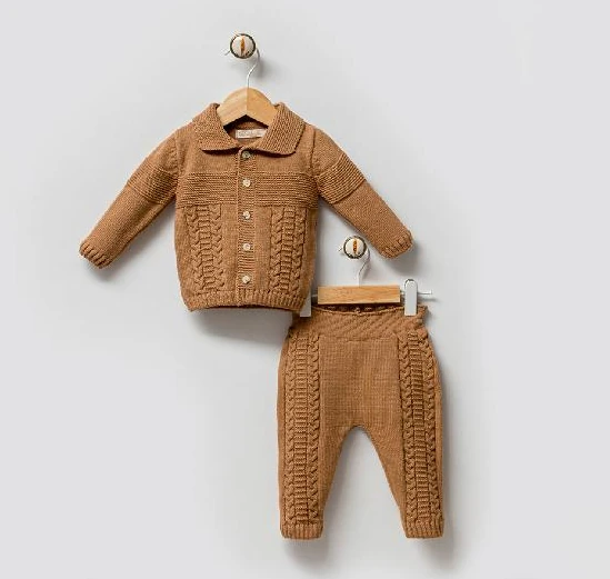 2'li Erkek Bebek Triko Yeşil Takım