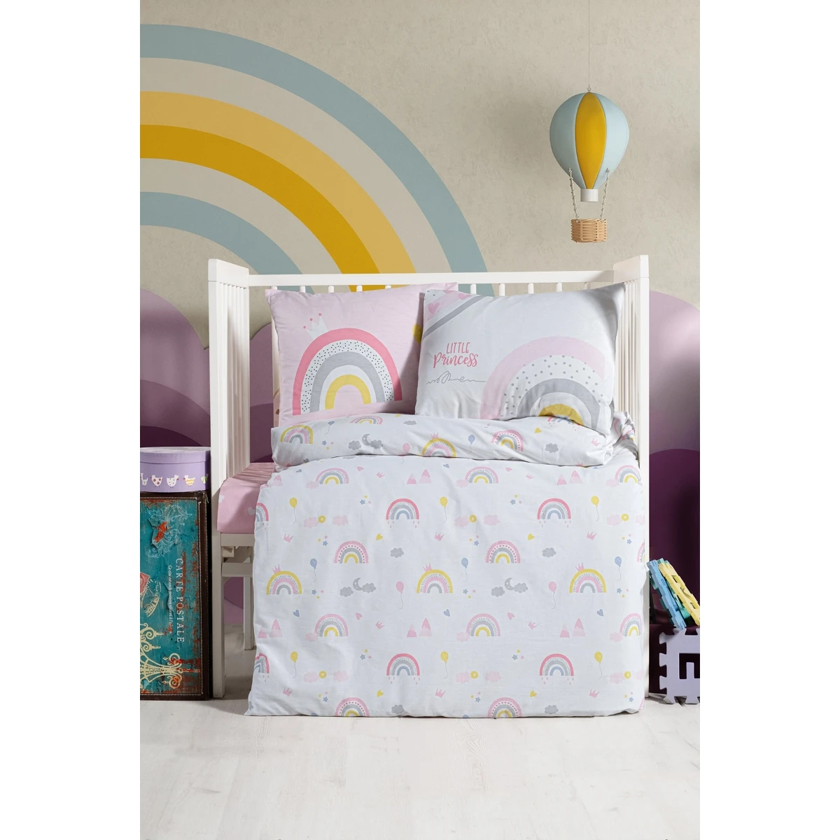 4'lü Unisex Baskılı Nevresim Takımı - Rainbow