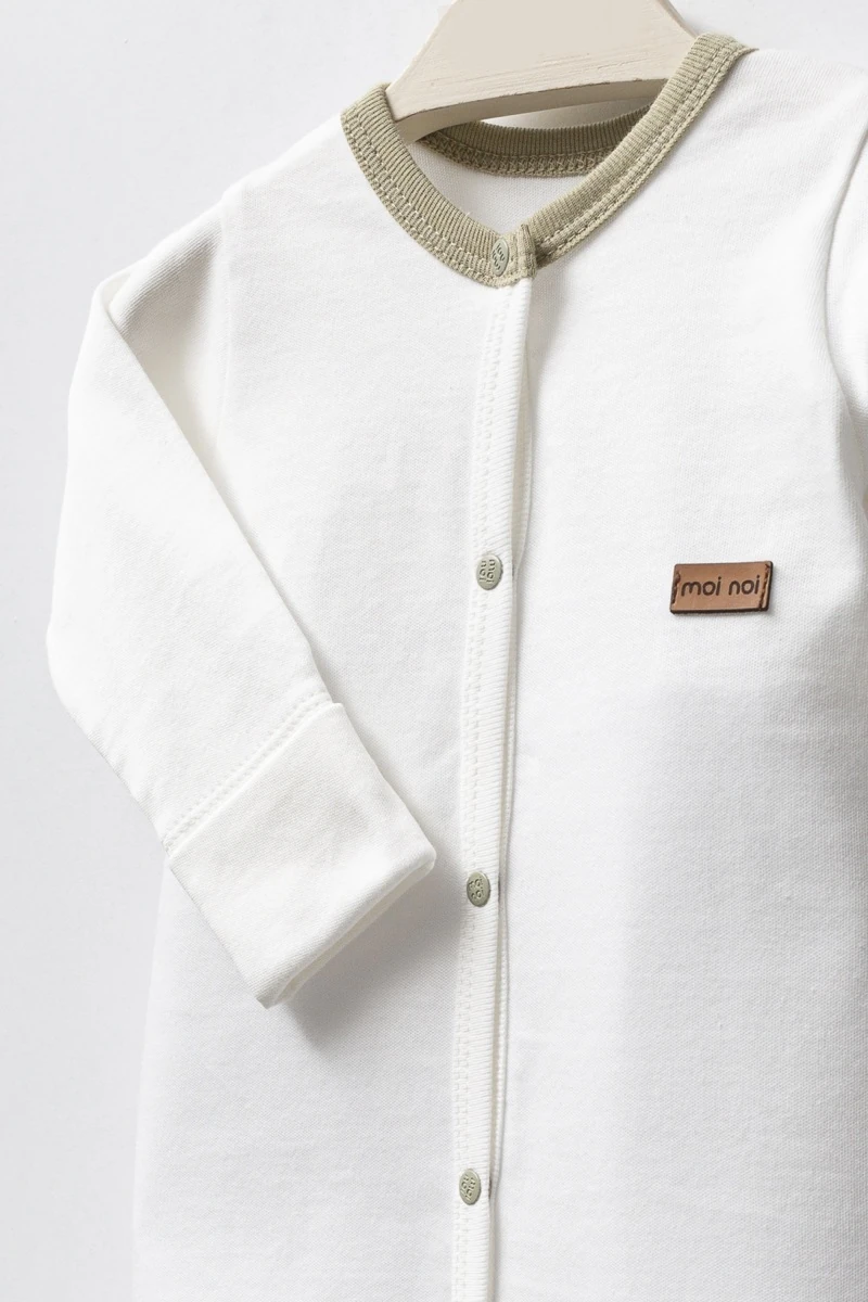 10'lu Erkek Bebek Delikli Örgü Kumaş Haki Hastane Çıkışı