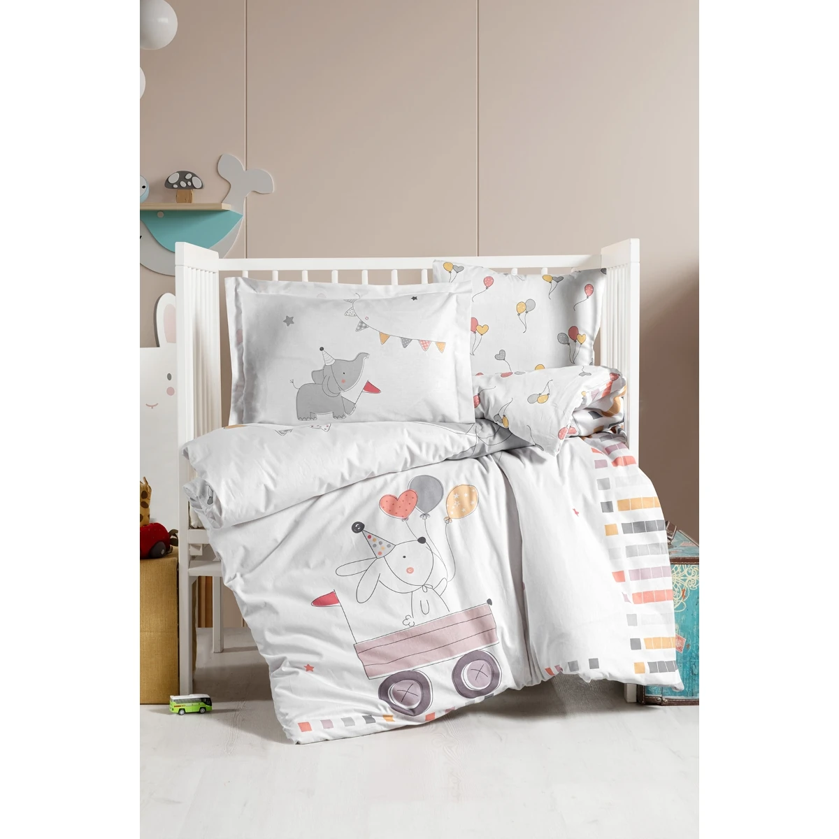 4'lü Unisex Baskılı Nevresim Takımı - Elephant