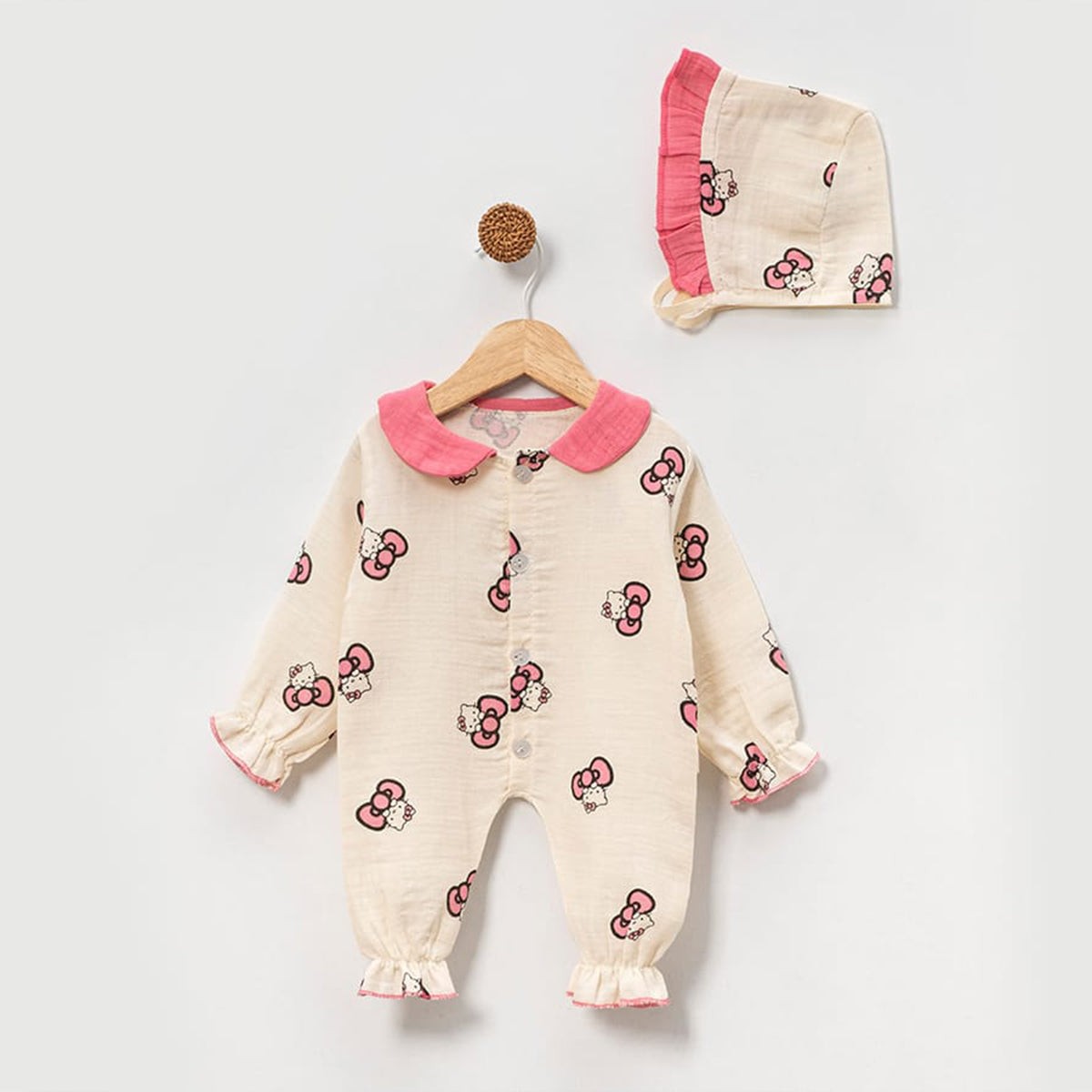 3'lü Hello Kitty Müslin Tulum&Şapka, Müslin Battaniye