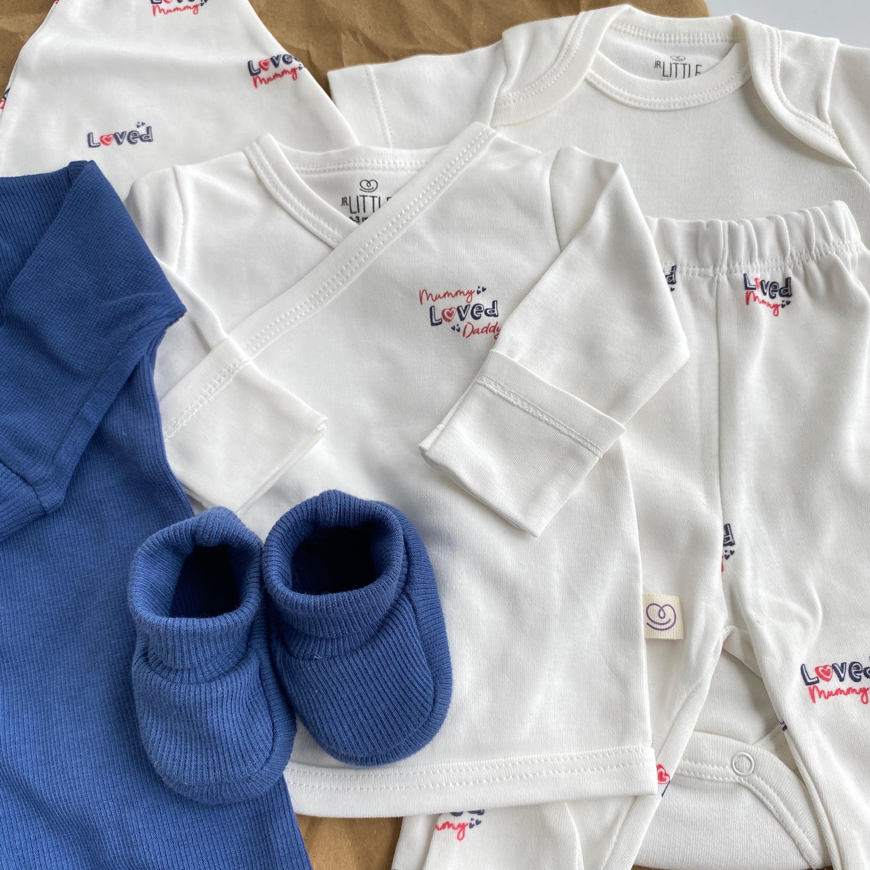 7'li Sloganlı Hastane Çıkışı-Body-Tulum-Patik Yeni Doğan Set