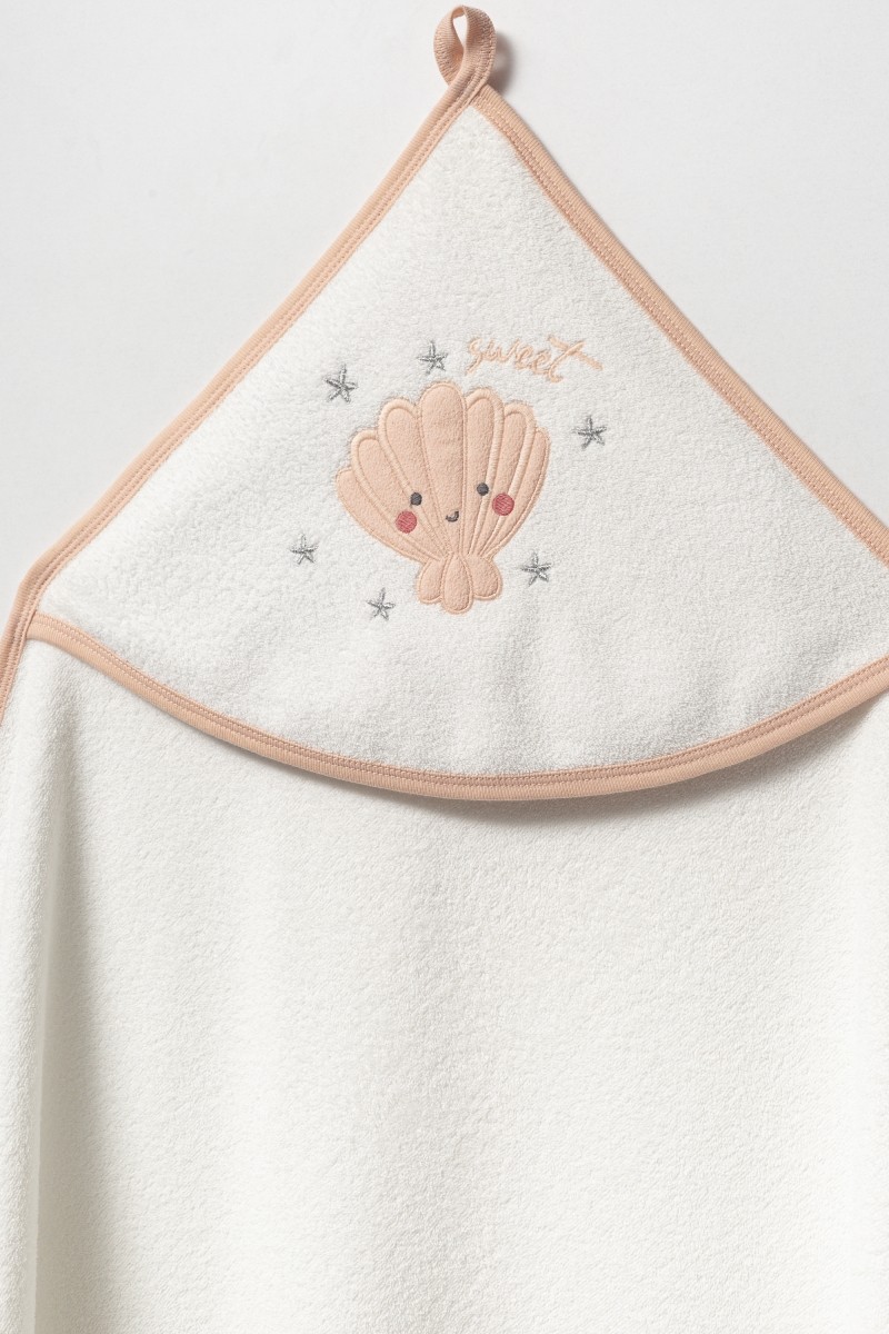 Kız Bebek İnci Desen Bornoz Set