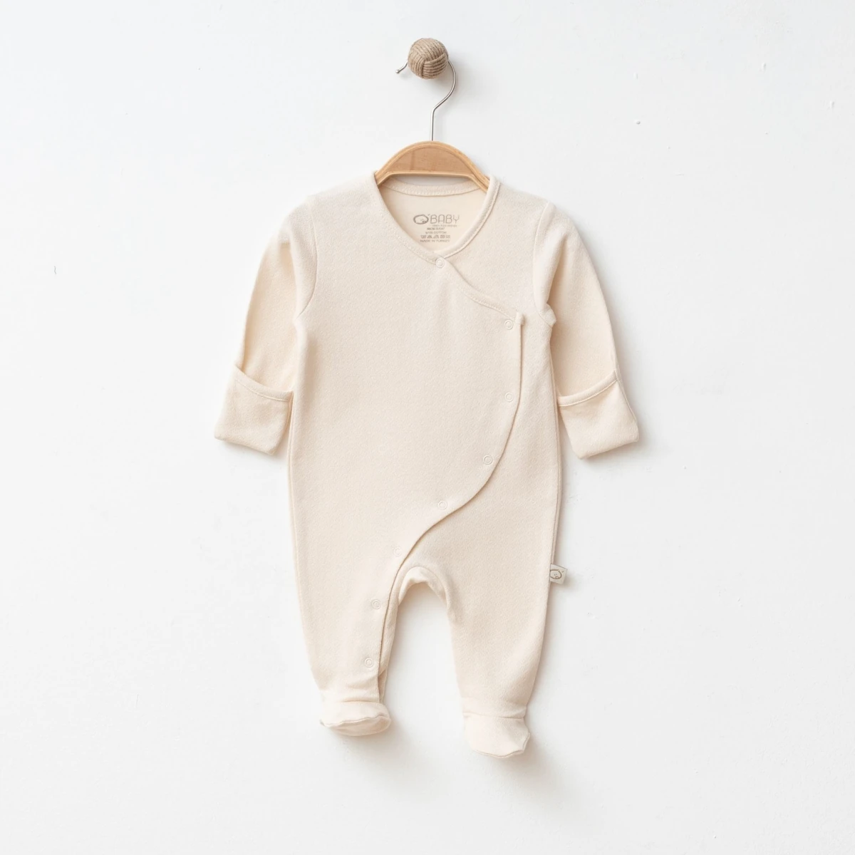 Erkek Bebek Kruvaze Jakarlı Kendinden Eldivenli ve Patikli Tulum