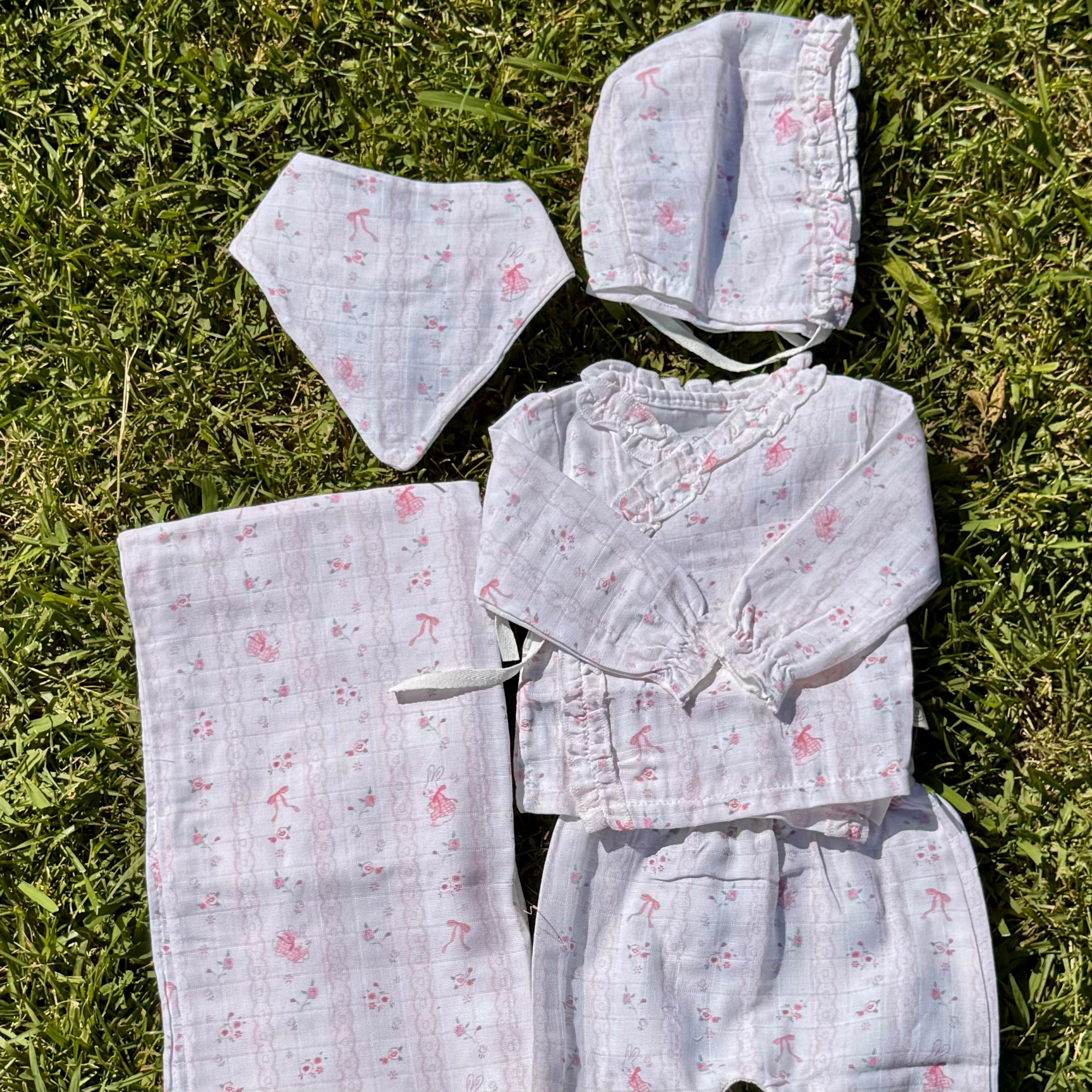 5'li Jr. Soft Pink Müslin Organik Hastane Çıkışı