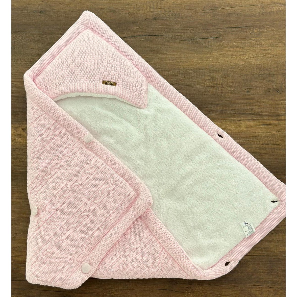 Triko Bağlamalı Kundak Battaniye 85x85 cm (Pembe-Bej-Gri-Ekru)