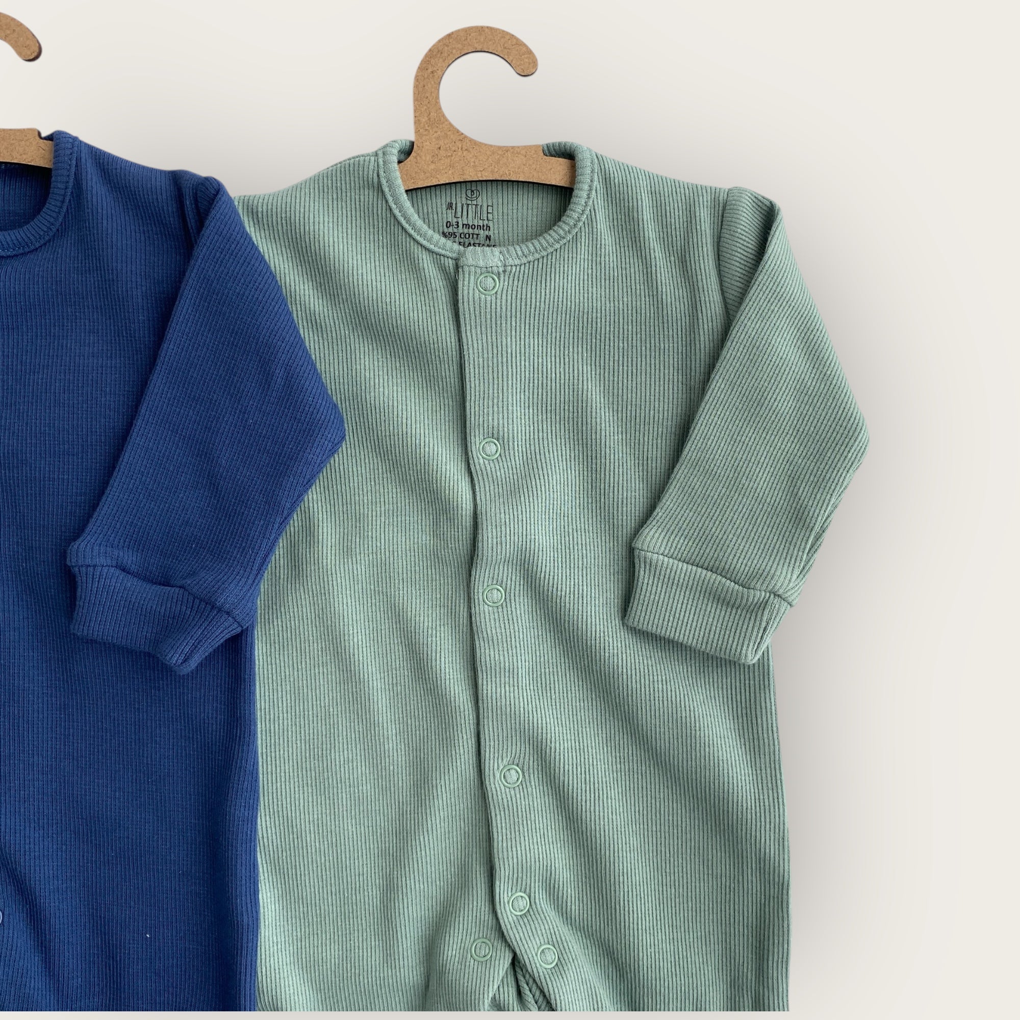 2’li Mint, İndigo Bebek Tulum 0-3/3-6 Ay