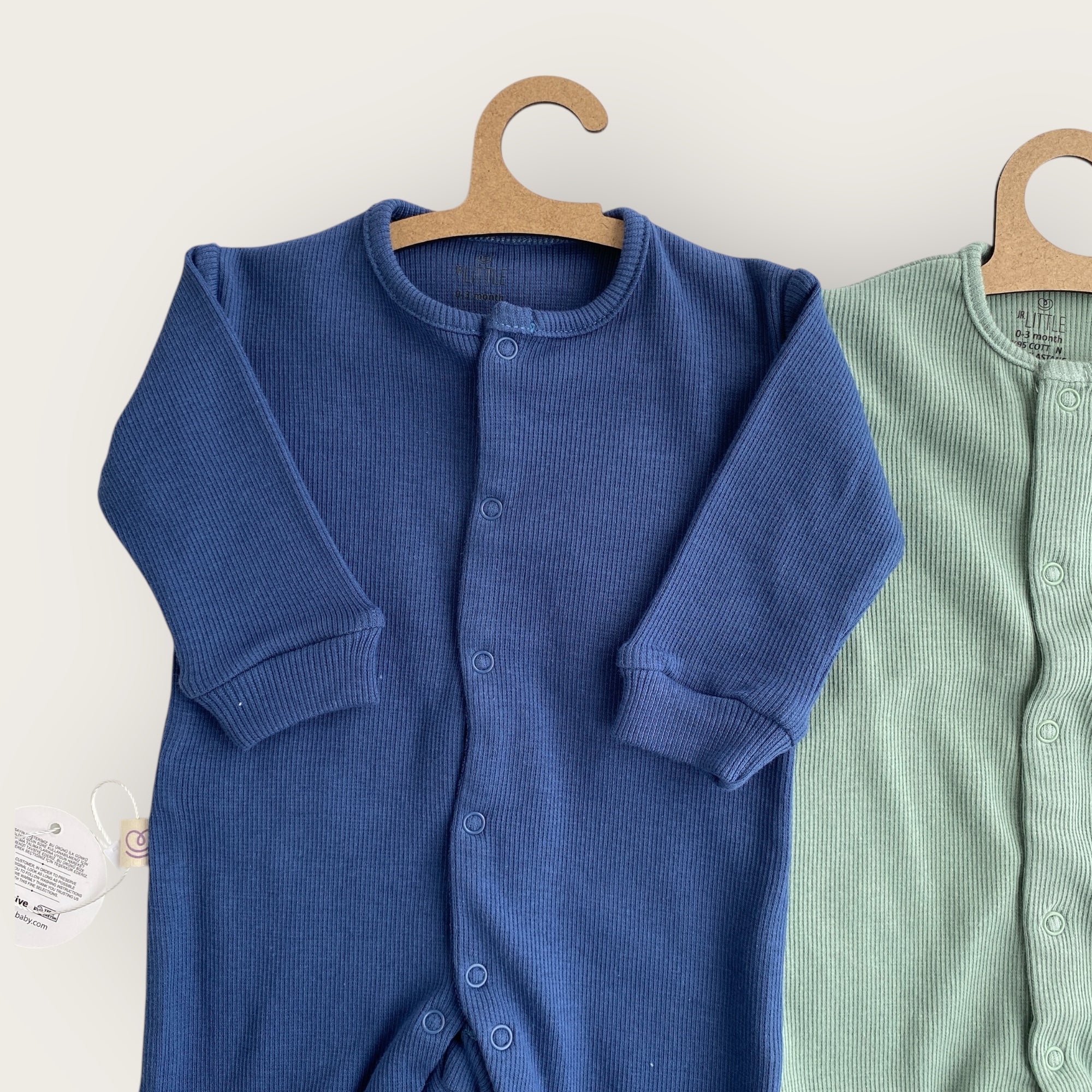 2’li Mint, İndigo Bebek Tulum 0-3/3-6 Ay