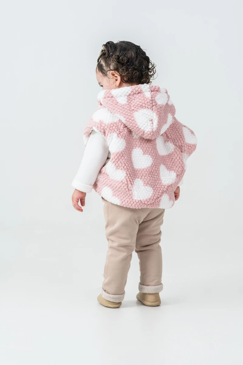 3'lü Kız Bebek Wellsoft Kalpli Kapüşonlı Hırkalı Takım (Pembe-Mint-Yeşil)