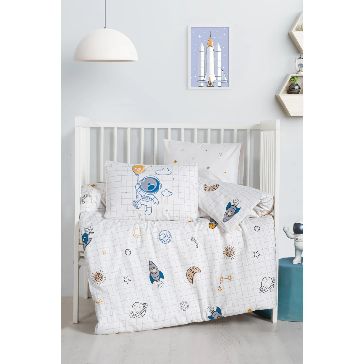 4'lü Unisex Baskılı Nevresim Takımı - Space